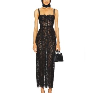 Helsa The Lace Column Dress in Black